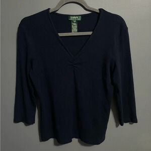 Vintage Lauren Ralph Lauren blue ribbed sweater